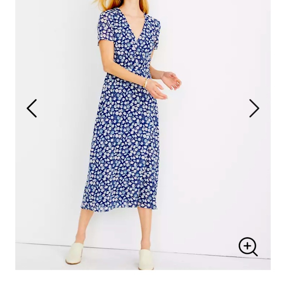 Madewell front wrap midi dress in French floral